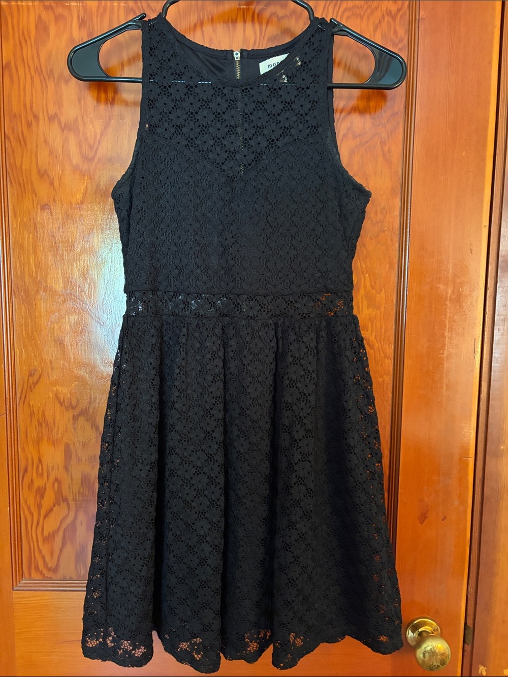 Monteau Black Lace Fit & Flare Girls' Formal Dress